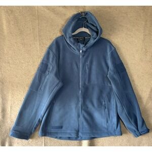 Baerskin Signature Fleece Hoodie Men XL Blue Moisture Wick Quick Dry Pockets NWT